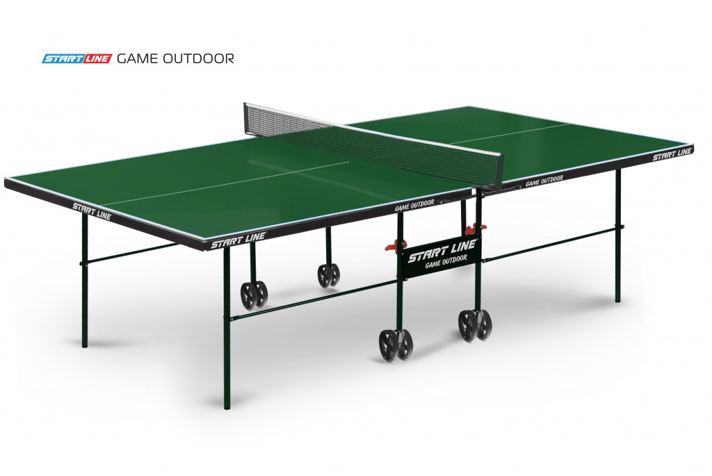 Start Line Game Outdoor с сеткой зеленый из каталога влагостойких теннисных столов в Уфе по цене 31990 ₽