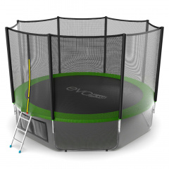 Батут с защитной сеткой Evo Jump External 12ft (Green) + Lower net в Уфе по цене 31190 ₽