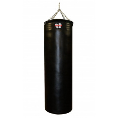 Подвесной боксерский мешок и груша Рокки 160х45 см. 71 кг. кожа черный в Уфе по цене 42900 ₽