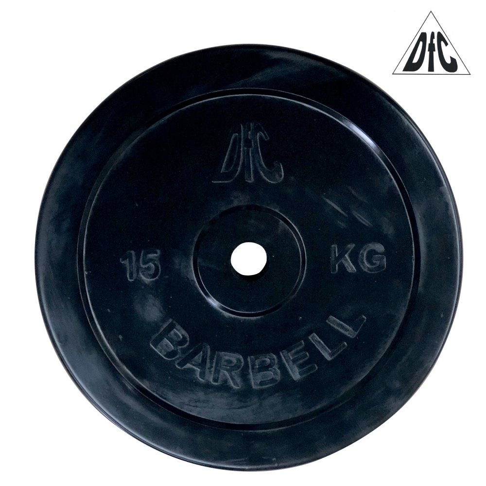 DFC 15 кг обрезиненный из каталога дисков для штанги с посадочным диаметром 26 мм.  в Уфе по цене 4290 ₽