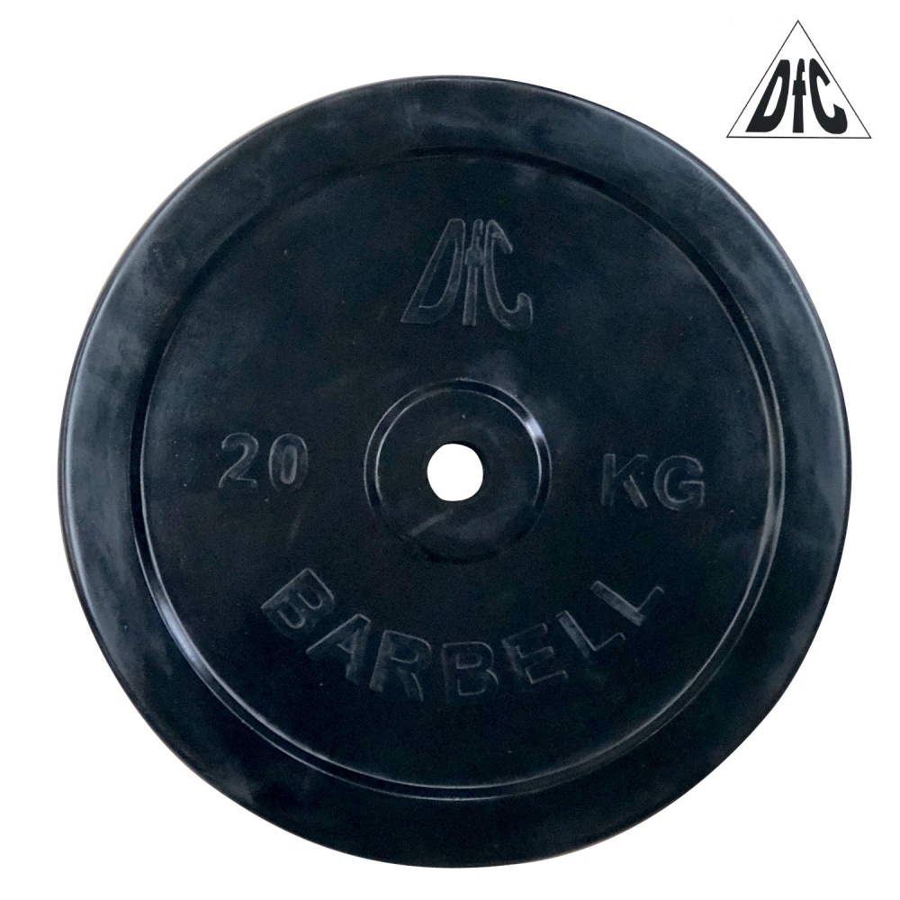 DFC 20 кг обрезиненный из каталога дисков для штанги с посадочным диаметром 26 мм.  в Уфе по цене 4950 ₽