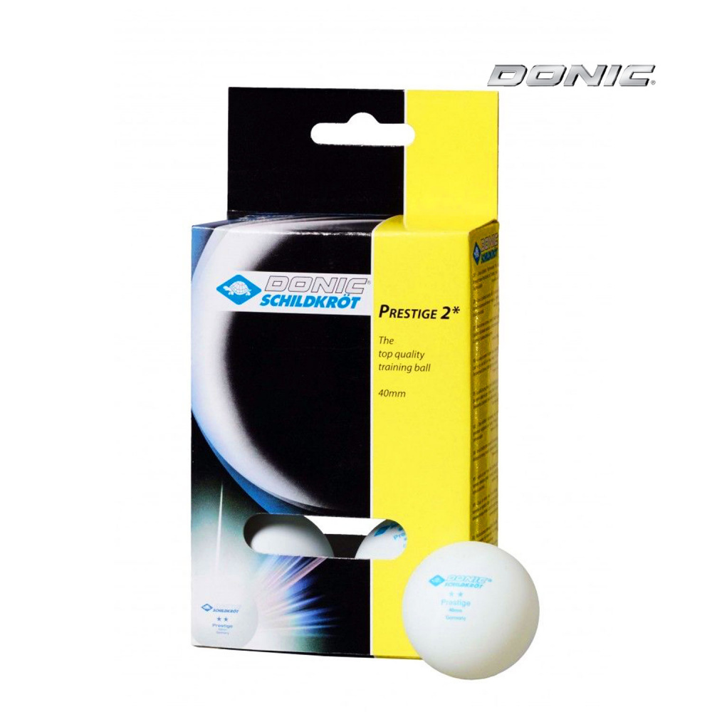 Prestige 2 (белые, 6 шт) в Уфе по цене 390 ₽ в категории мячи для настольного тенниса Donic