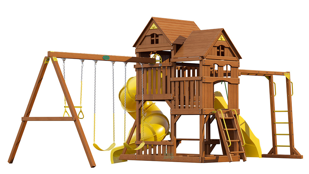 MoyDvor Панорама с трубой, спуском и рукоходом из каталога детских игровых комплексов  в Уфе по цене 240300 ₽