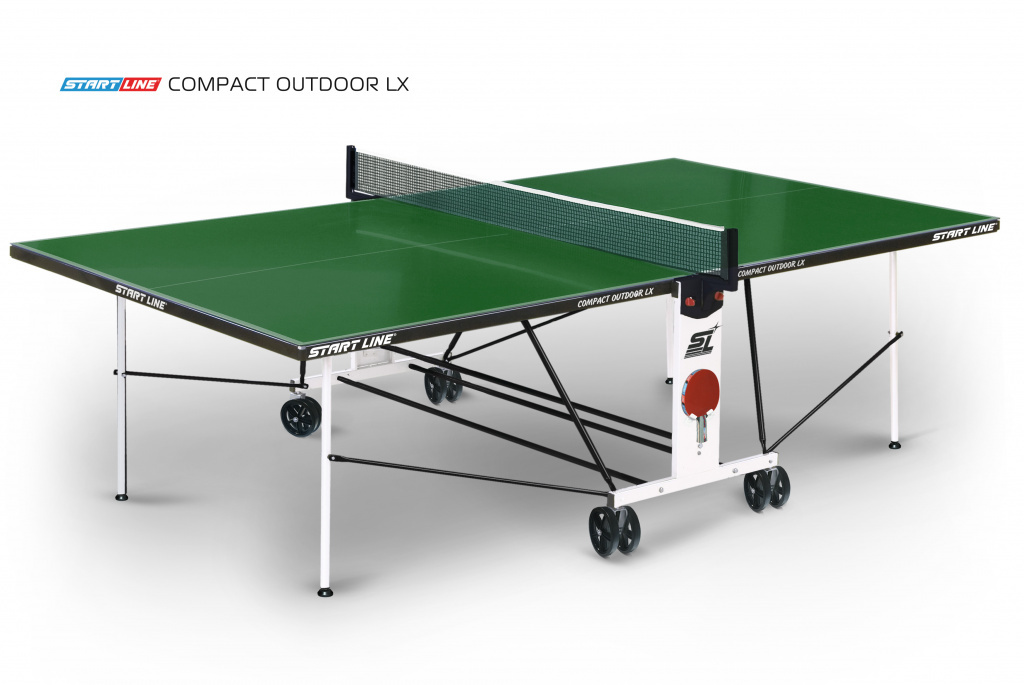 Start Line Compact Outdoor LX green из каталога влагостойких теннисных столов в Уфе по цене 35260 ₽