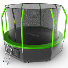 Батут с защитной сеткой Evo Jump Cosmo 12ft (Green) + Lower net в Уфе по цене 35990 ₽