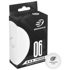Мяч для настольного тенниса Boshika Premier 3 (набор 6 шт) белый в Уфе по цене 490 ₽
