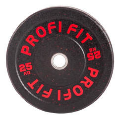 Profi Fit бамперный черный 25 кг из каталога дисков для штанги с посадочным диаметром 50 мм. в Уфе по цене 15804 ₽
