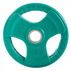Profi Fit 3 HANDLE 10 кг обрезиненный (с хватами) из каталога дисков для штанги с посадочным диаметром 50 мм. в Уфе по цене 4930 ₽