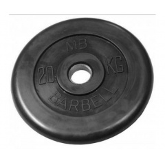 Диск для штанги обрезиненный MB Barbell (металлическая втулка) 20 кг / диаметр 51 мм в Уфе по цене 10836 ₽
