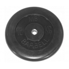 Диск для штанги обрезиненный MB Barbell (металлическая втулка) 15 кг / диаметр 51 мм в Уфе по цене 8148 ₽