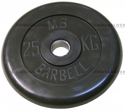 MB Barbell черный - 30 мм - 25 кг из каталога дисков для штанги с посадочным диаметром 30 мм.  в Уфе по цене 7428 ₽