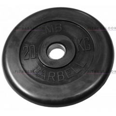 MB Barbell черный - 30 мм - 20 кг из каталога дисков для штанги с посадочным диаметром 30 мм.  в Уфе по цене 5623 ₽
