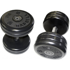 MB Barbell профессиональная 48 кг из каталога обрезиненных гантелей в Уфе по цене 19130 ₽