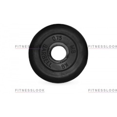 MB Barbell черный - 30 мм - 0.75 кг из каталога дисков для штанги с посадочным диаметром 30 мм.  в Уфе по цене 340 ₽