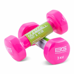 Bronze Gym виниловая 1кг (пара) из каталога гантелей для фитнеса в Уфе по цене 850 ₽