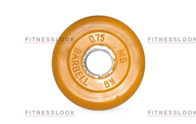 MB Barbell желтый - 26 мм - 0.75 кг из каталога дисков для штанги с посадочным диаметром 26 мм.  в Уфе по цене 735 ₽