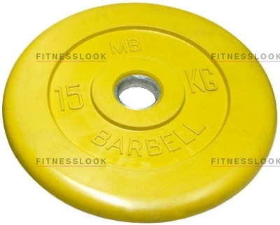 MB Barbell желтый - 30 мм - 15 кг из каталога дисков для штанги с посадочным диаметром 30 мм.  в Уфе по цене 4816 ₽