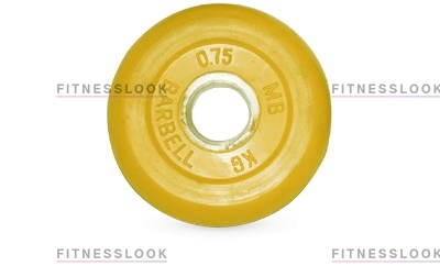 MB Barbell желтый - 30 мм - 0.75 кг из каталога дисков для штанги с посадочным диаметром 30 мм.  в Уфе по цене 735 ₽