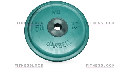 Диск для штанги MB Barbell евро-классик зеленый - 50 мм - 50 кг