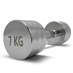 UnixFit PRO круглая 7 кг DBRND7PCE из каталога хромированных гантелей в Уфе по цене 3150 ₽