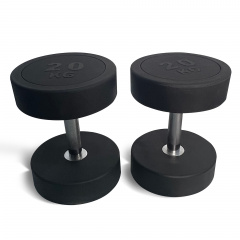 UnixFit PRO круглая 20 кг PRO DBRND20PBK из каталога обрезиненных гантелей в Уфе по цене 6720 ₽