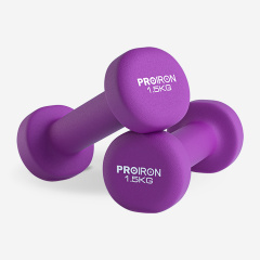 Proiron 2шт по 1,5кг из каталога неопреновых  гантелей в Уфе по цене 940 ₽