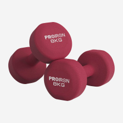 Proiron 2шт по 8кг из каталога неопреновых  гантелей в Уфе по цене 4250 ₽