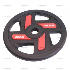 AeroFit Alex полиуретановый 50 мм - 25 кг из каталога дисков для штанги с посадочным диаметром 50 мм. в Уфе по цене 14420 ₽