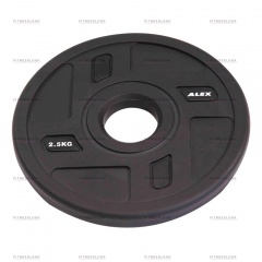 AeroFit Alex полиуретановый 50 мм -  2.5 кг из каталога дисков для штанги с посадочным диаметром 50 мм. в Уфе по цене 1960 ₽