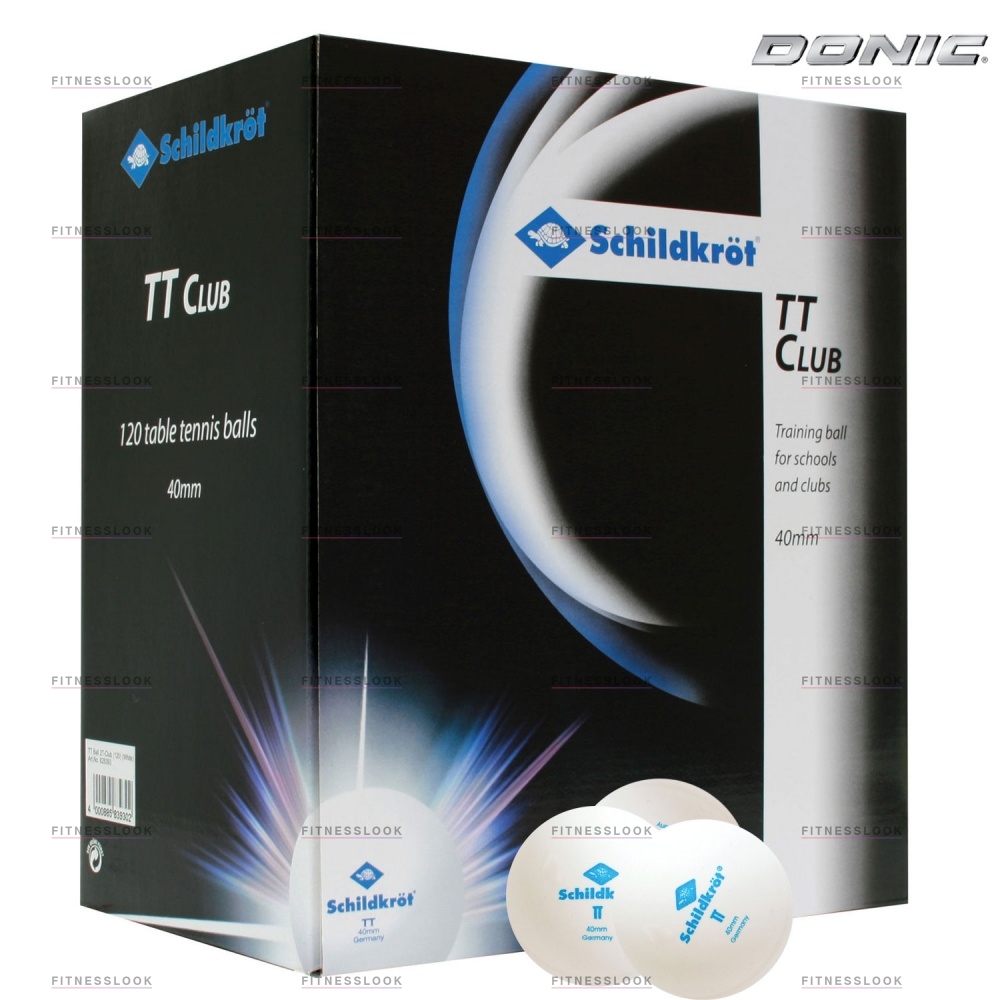 Donic 2T-CLUB - 120шт. - белые из каталога мячей для настольного тенниса в Уфе по цене 4290 ₽