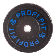 Profi Fit бамперный черный 20 кг из каталога дисков для штанги с посадочным диаметром 50 мм. в Уфе по цене 14550 ₽