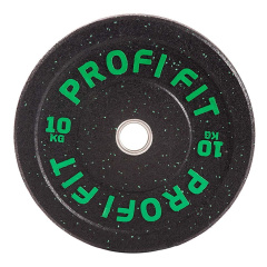 Profi Fit бамперный черный 10 кг из каталога дисков для штанги с посадочным диаметром 50 мм. в Уфе по цене 7060 ₽