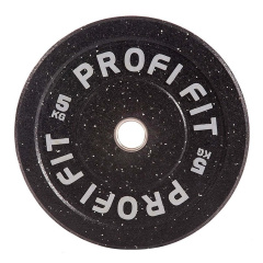 Profi Fit бамперный черный 5 кг из каталога дисков для штанги с посадочным диаметром 50 мм. в Уфе по цене 4930 ₽