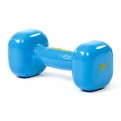 REEBOK виниловая 4 кг. Dumbbell  Cyan RAWT-11054CY из каталога гантелей для фитнеса в Уфе по цене 1960 ₽