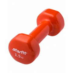StarFit виниловая, 1.5 кг. оранжевая из каталога гантелей для фитнеса в Уфе по цене 1020 ₽