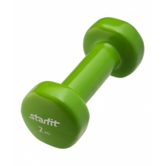 StarFit виниловая 2 кг, зеленая из каталога гантелей для фитнеса в Уфе по цене 1190 ₽