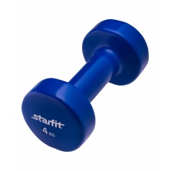 StarFit виниловая, 4 кг, темно-синяя из каталога гантелей для фитнеса в Уфе по цене 2550 ₽