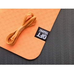 6 мм двухслойный оранжевый FT-YGM6-2LT-ORANGE-BK в Уфе по цене 1620 ₽ в категории коврики для йоги и фитнеса Original FitTools